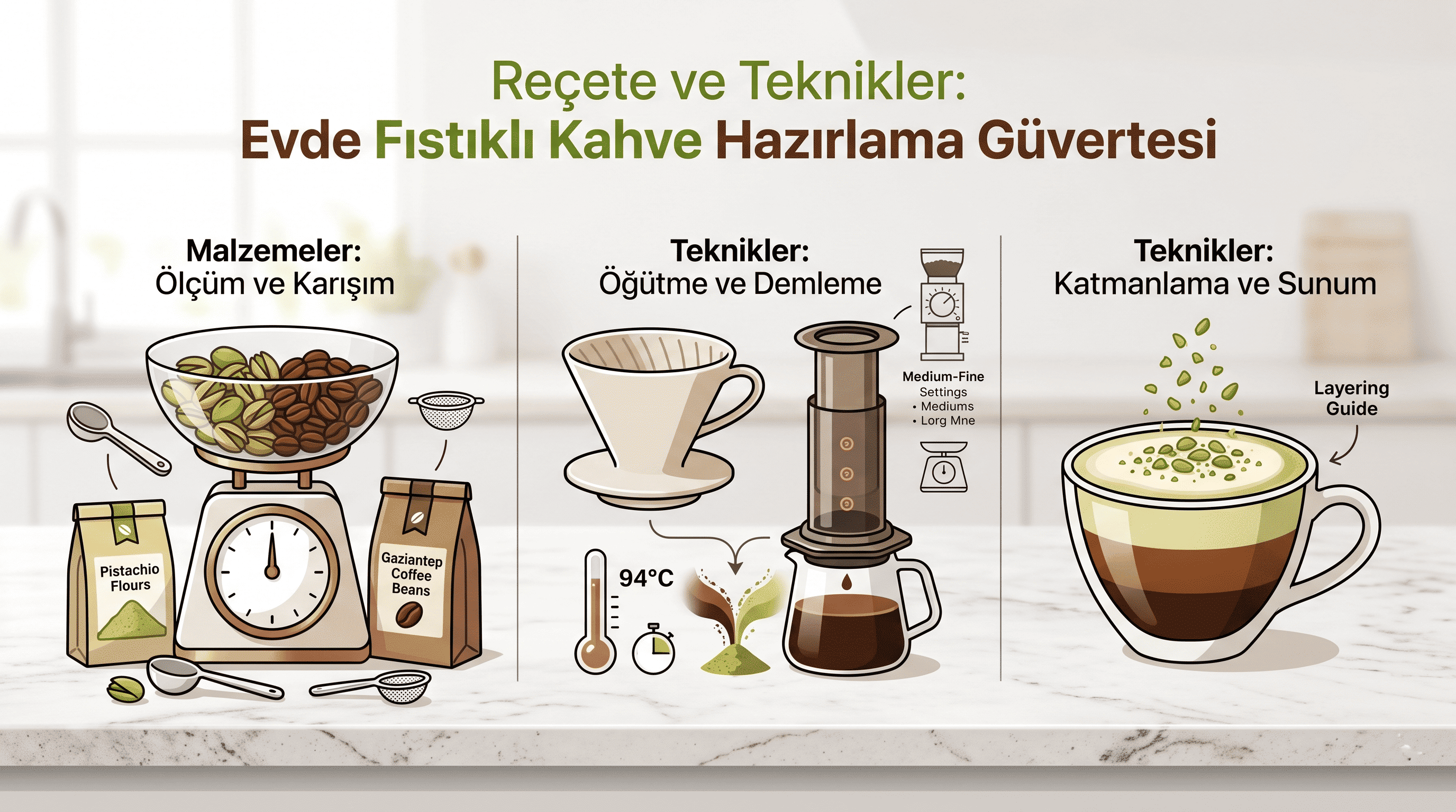 Reçete ve Teknikler: Evde Fıstıklı Kahve Hazırlama Güvertesi